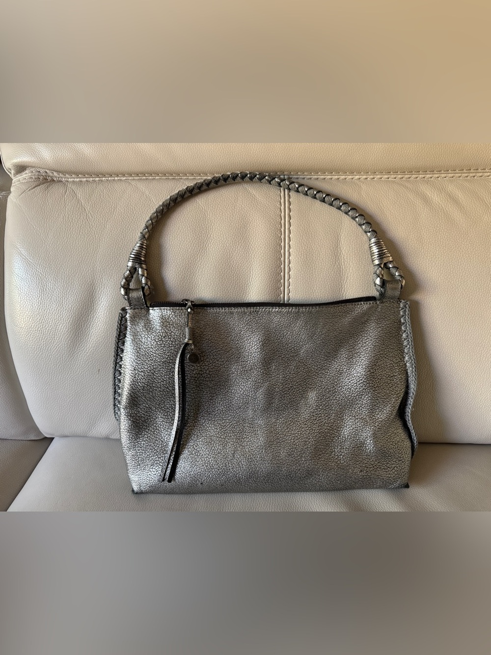 The Sak MARIPOSA Dark Silver Pebbled Leather Purse